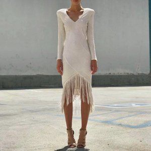 Vintage Whit Fringe Midi Dress
